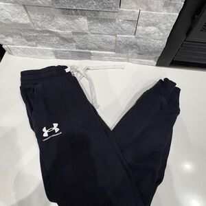 Under Armour Kids Navy Joggers with White Logo